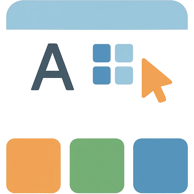 icon of a design system, icon style, flat colors, simple, minimalistic emoji