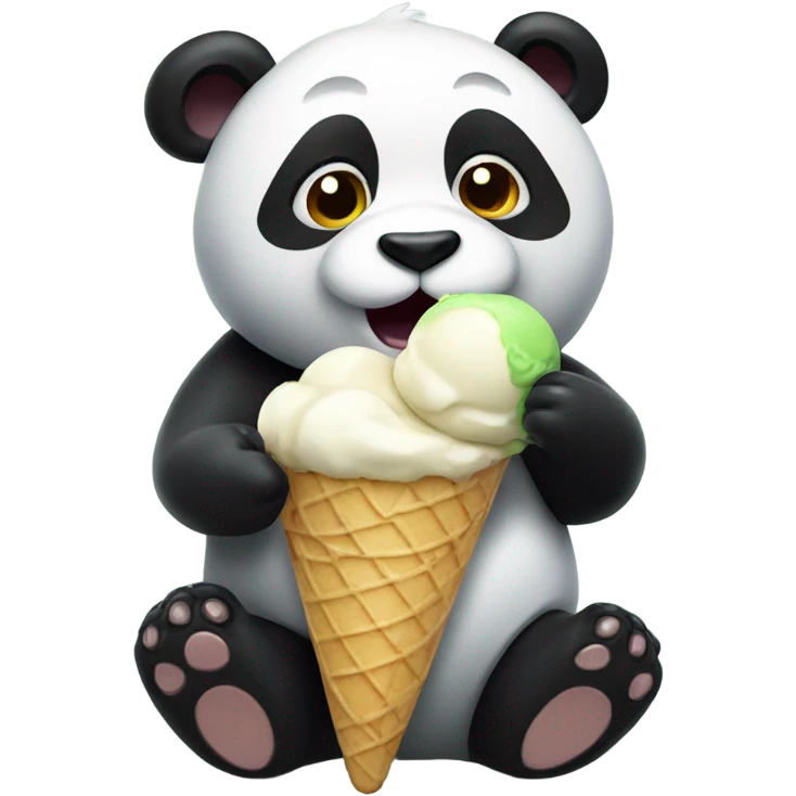 Panda eating ice cream emoji