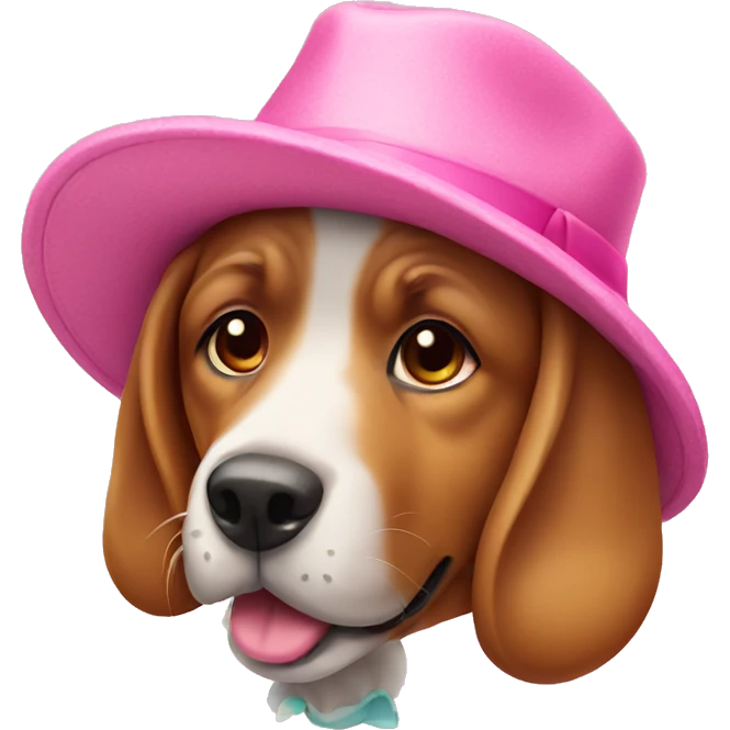 dog with pink hat emoji