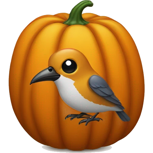 Bird in a pumpkin emoji