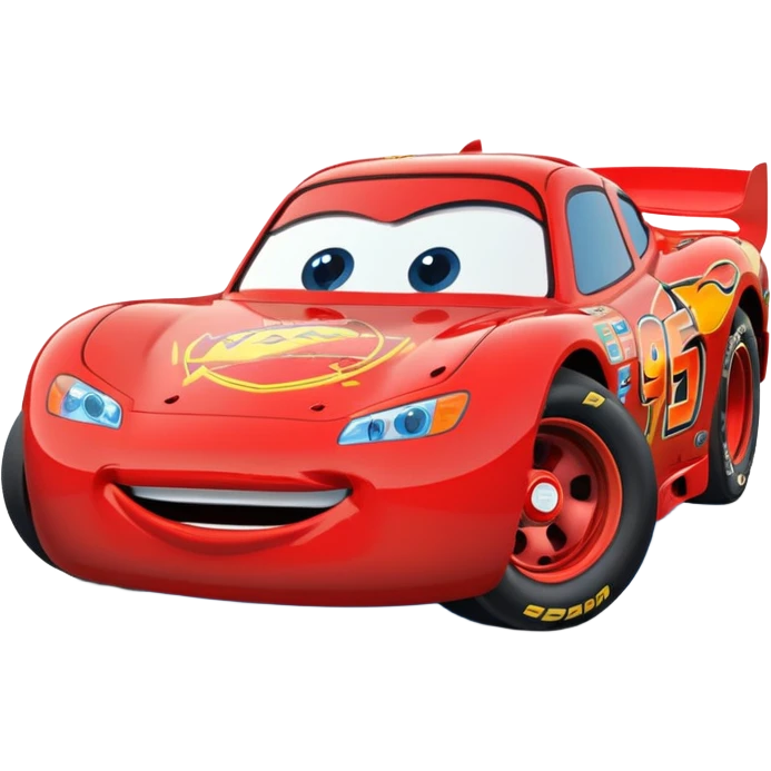 Lightning McQueen 95 blue race car winking cartoon style emoji
