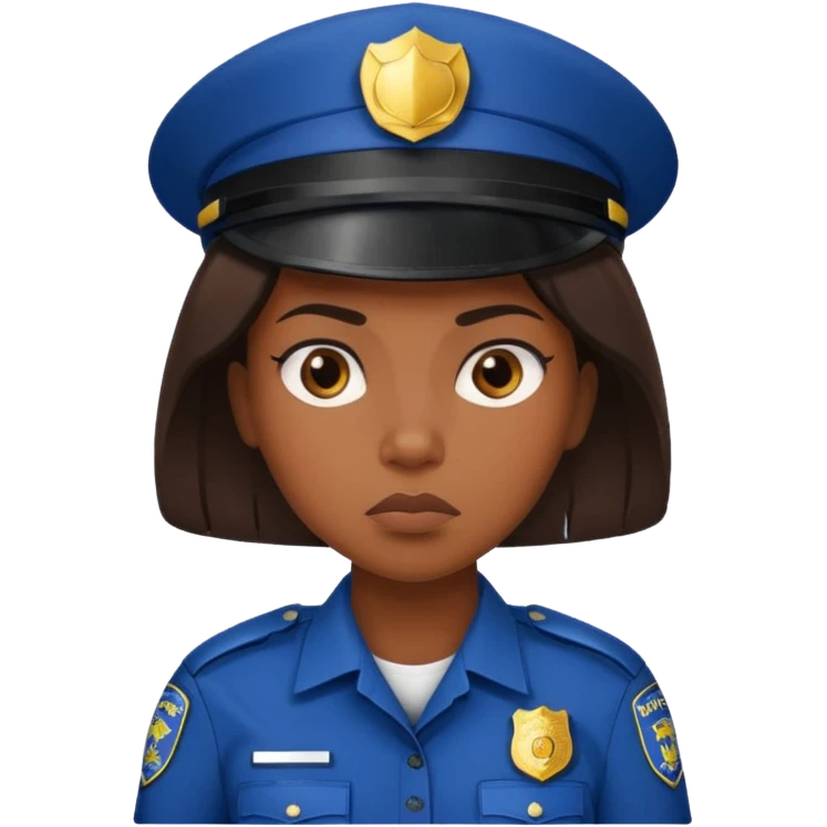 black woman wear police's uniform emoji