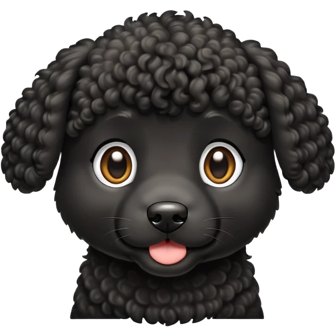 Grote zwarte hond met krullen emoji