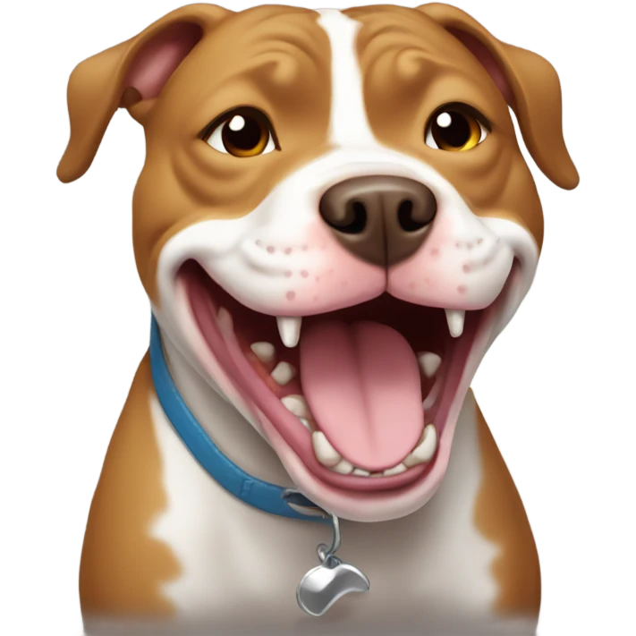 Laughing pit bull emoji
