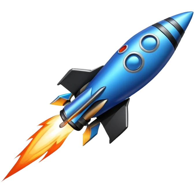 Rocket, dark black blue, inclined 🚀 emoji