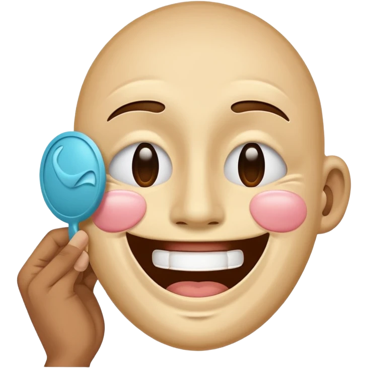 Face laughing with tears and holding a sad mask emoji