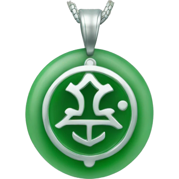 jade pendant with 家 silver symbol inside emoji