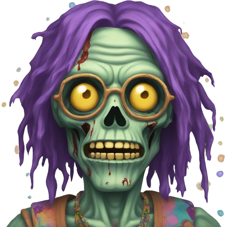 Psychedelic hippie zombie emoji