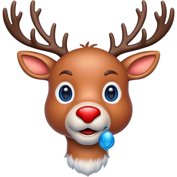 Blue nosed reindeer Rudolph emoji