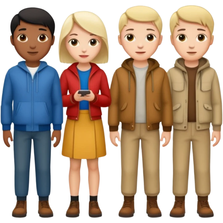 Make 7 people that are all white emoji