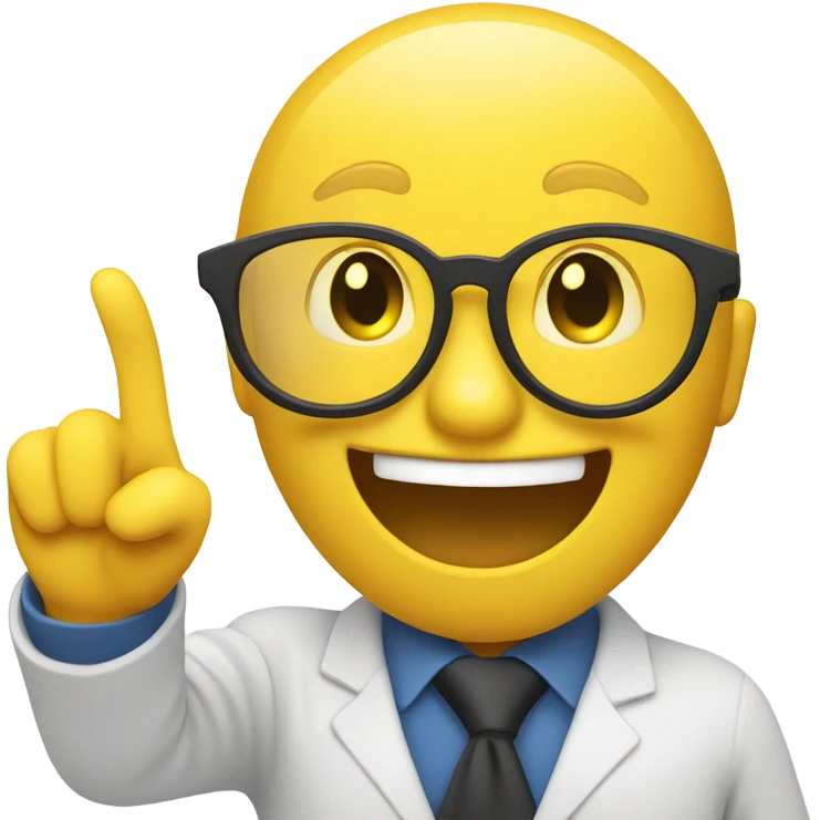 yellow emoji with glasses pointing to a chart  emoji