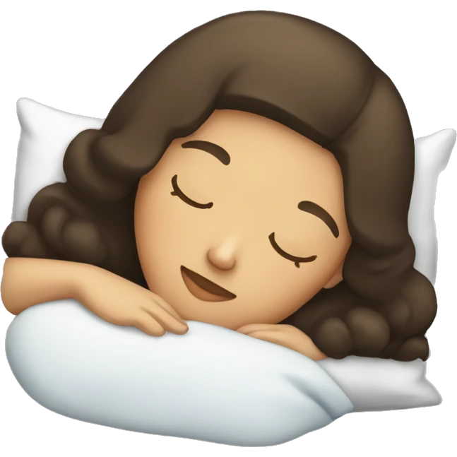 Brunette girl sleeping emoji