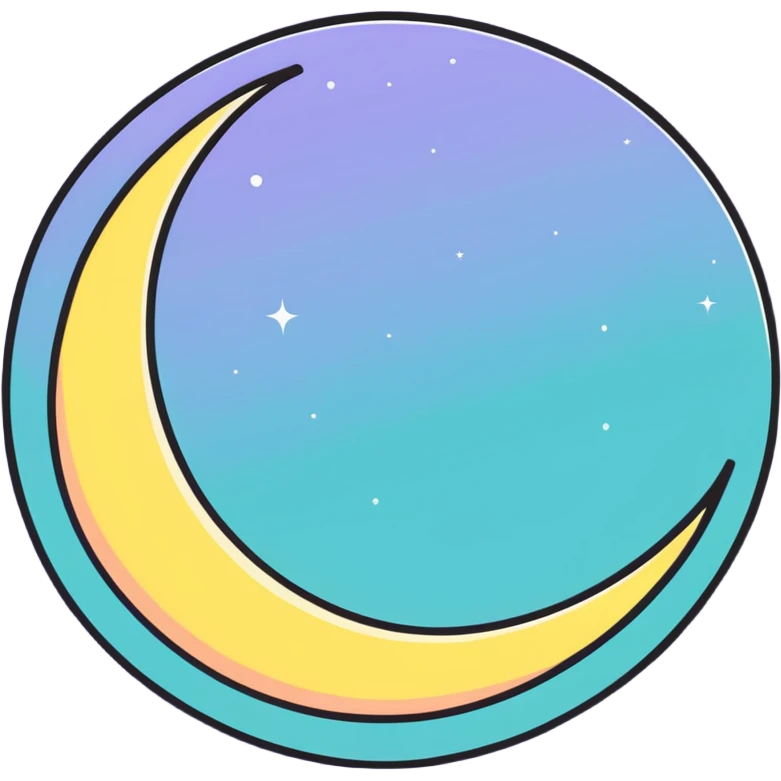 Sparkly Moon cute emoji