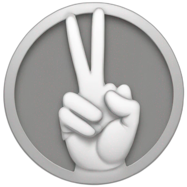 peace sign reverse emoji