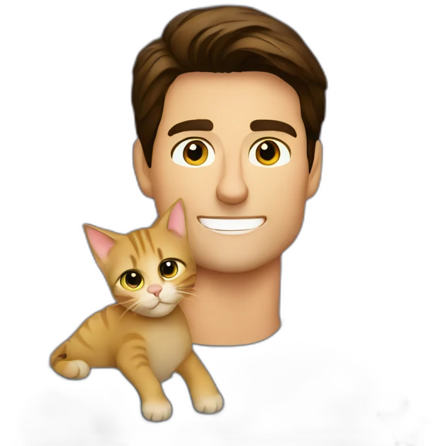 Tom cruise holding a cat under a starry sky emoji