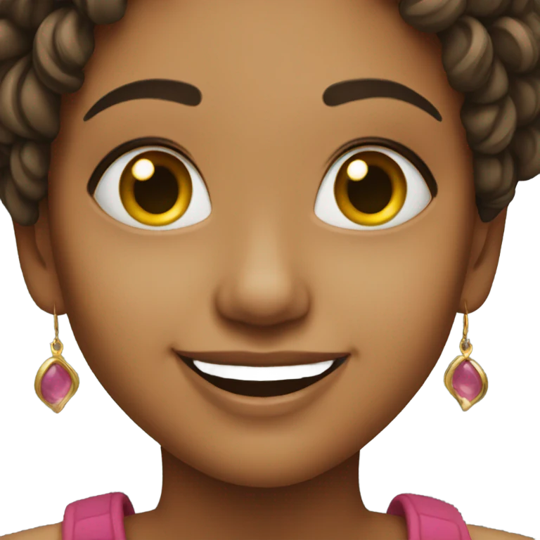 smiling girl with earrings emoji