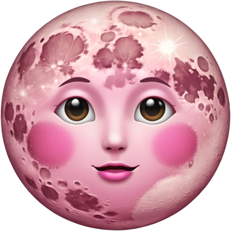 Soft pink full moon emoji