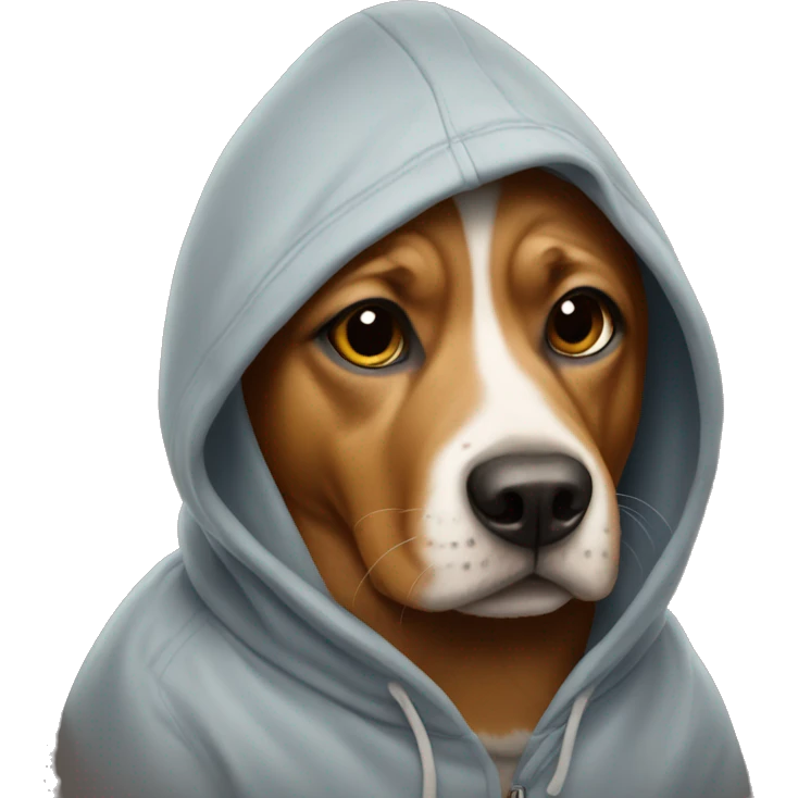 Dog wearing a hoodie emoji