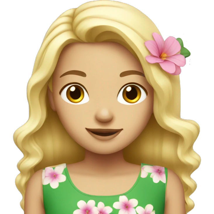 blonde girl with flower emoji