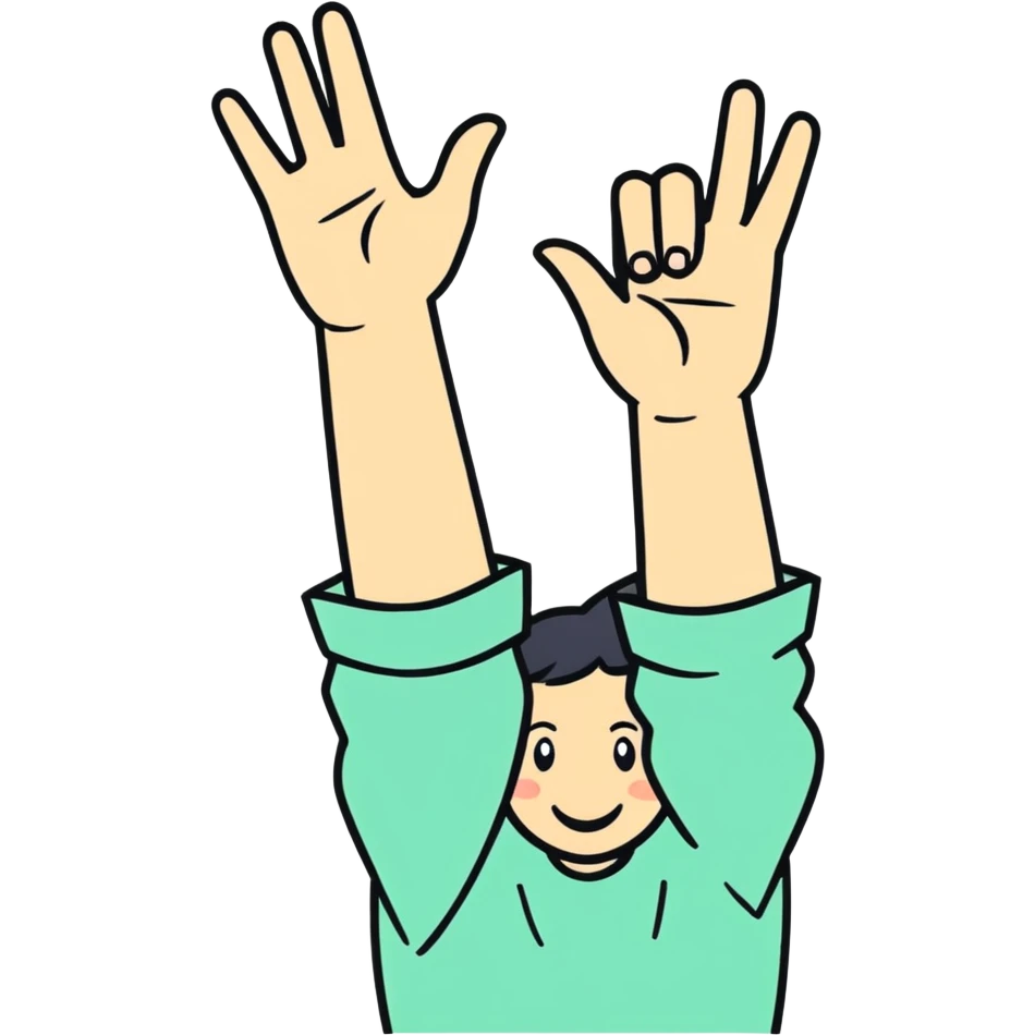 Me raising my hand emoji