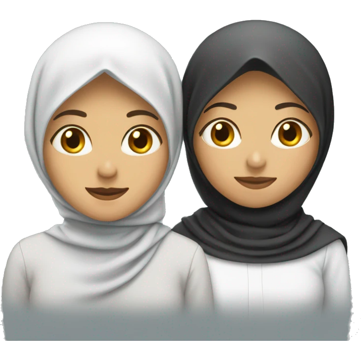 Two lesbian women in hijab couple  emoji