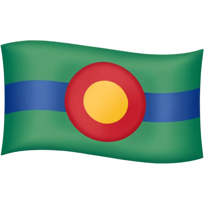 Цыганский флаг( зелено-синее полотно с красным кругом) emoji