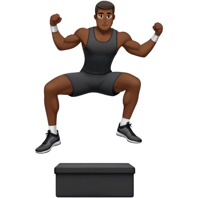man jump onto plyo-box side-view emoji