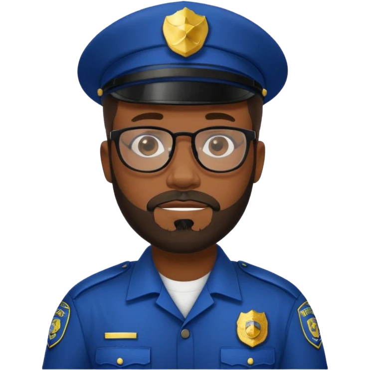 Police officer with glasses and beards black man emoji