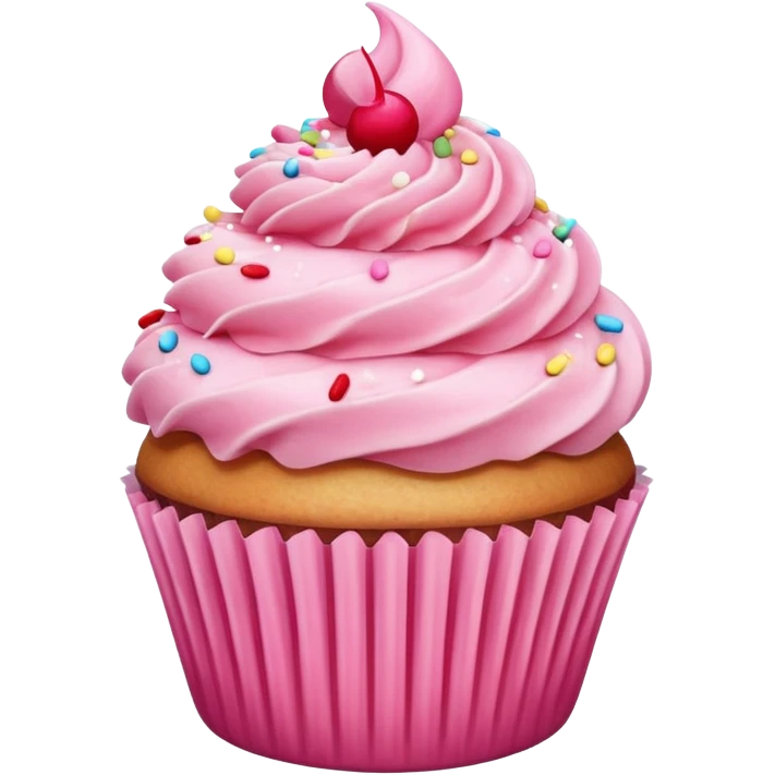 Cupcake with pink icing emoji