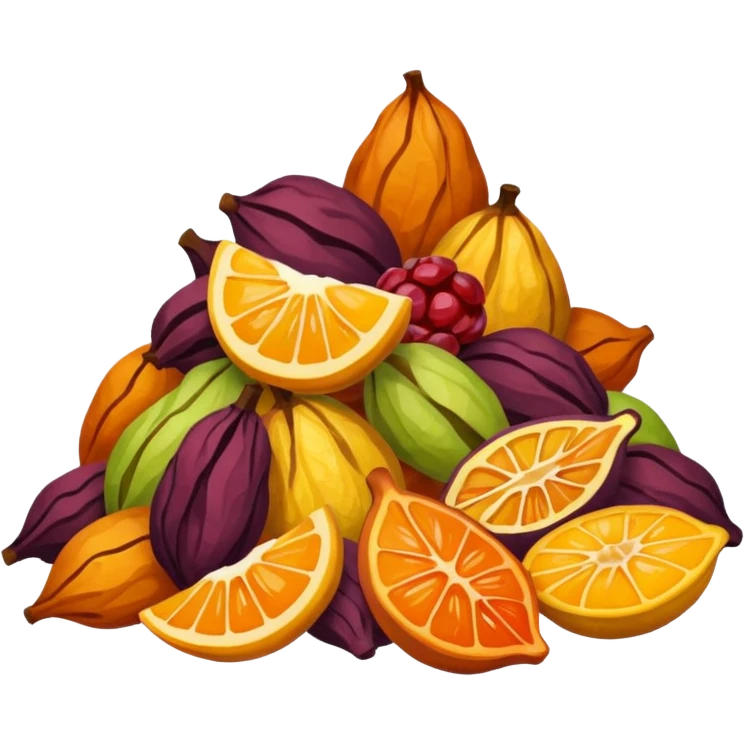 a small pile of dried fruit, simple, clear emoji