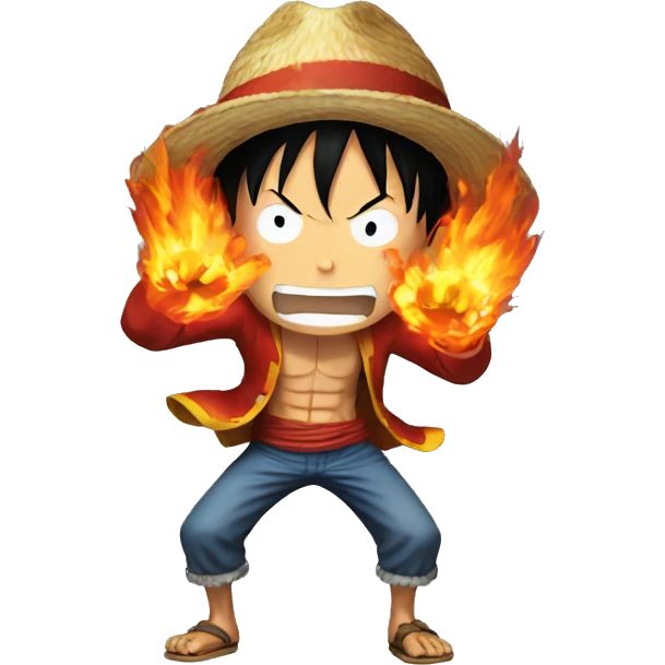 Luffy on fire emoji