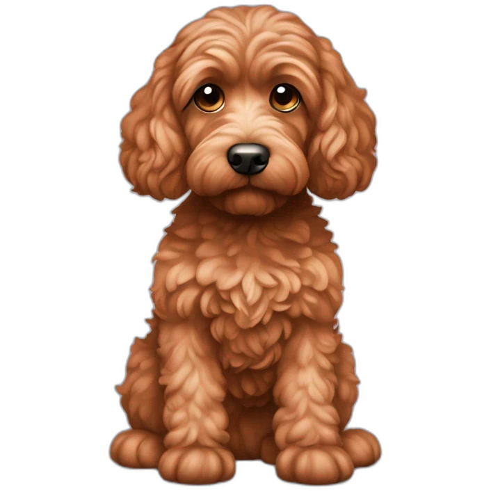Reddish light brown cockapoo sat down emoji