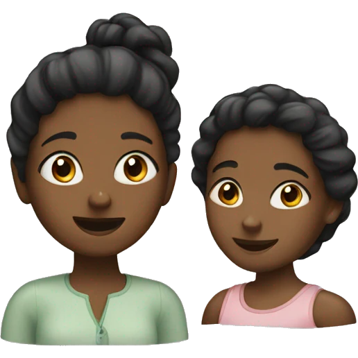 Two black girls talking emoji