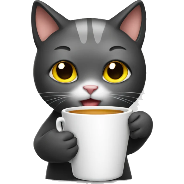 cat holding a cup emoji
