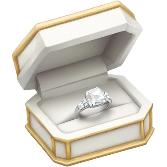 White Engagement ring box  emoji