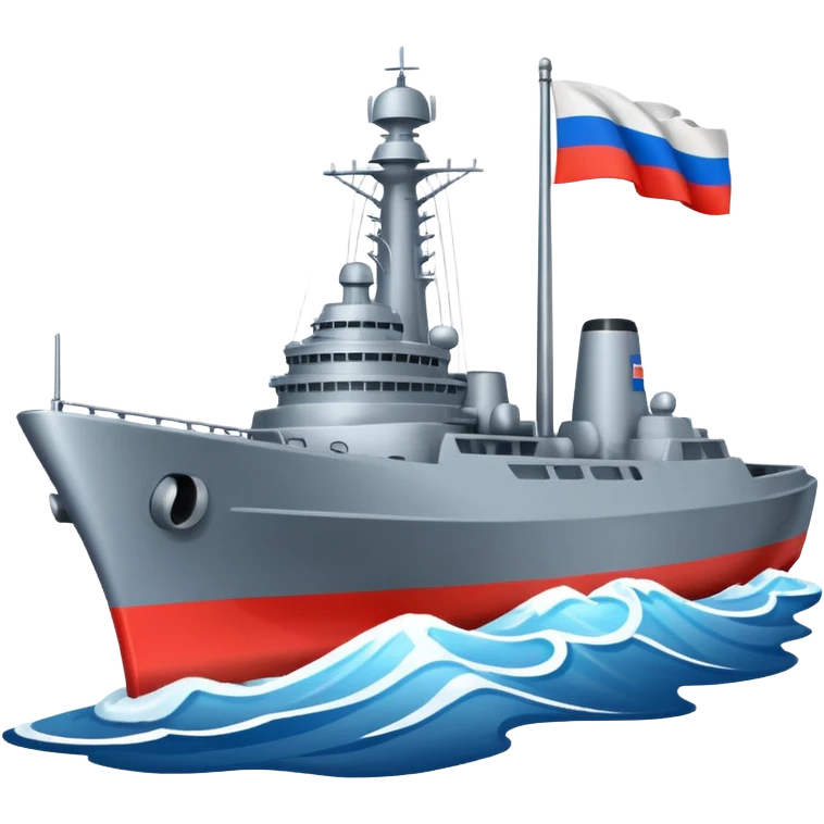 warship with russia flag emoji