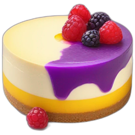 No bake cheesecake with 3 colored jams red purple and yellow  emoji