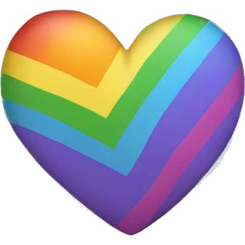 Rainbow striped heart emoji emoji