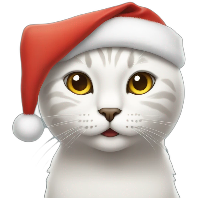 cat in Christmas hat emoji