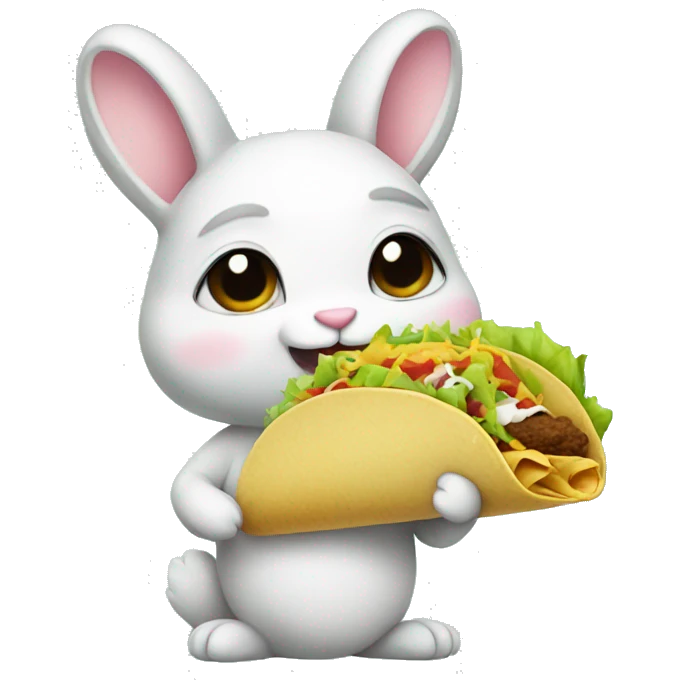 Cute bunny eating tacos emoji