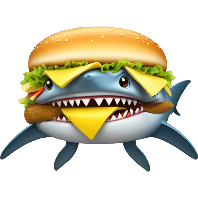 shark hamburger wiht banana emoji