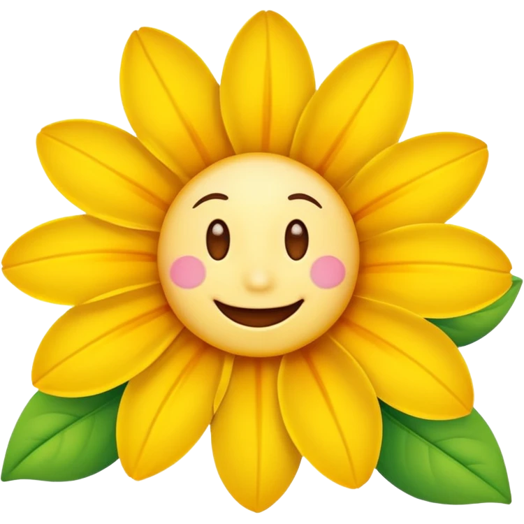 a flower with a personality emoji