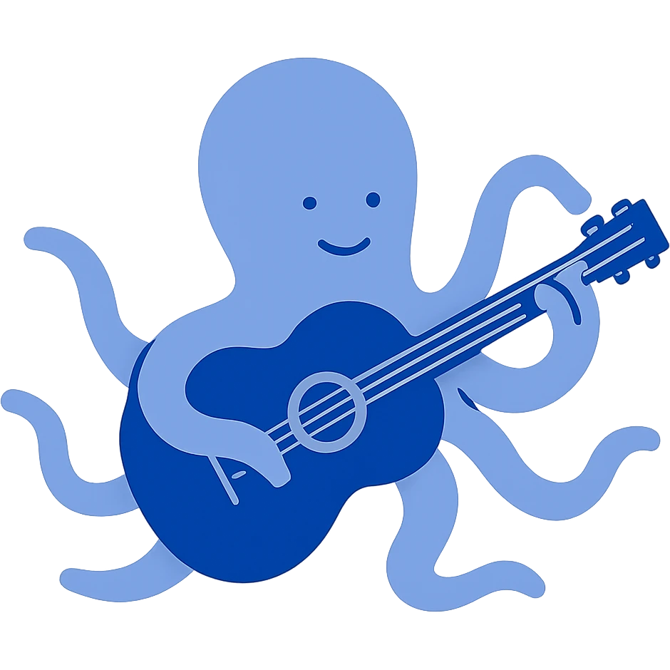 octopus playing guitar emoji