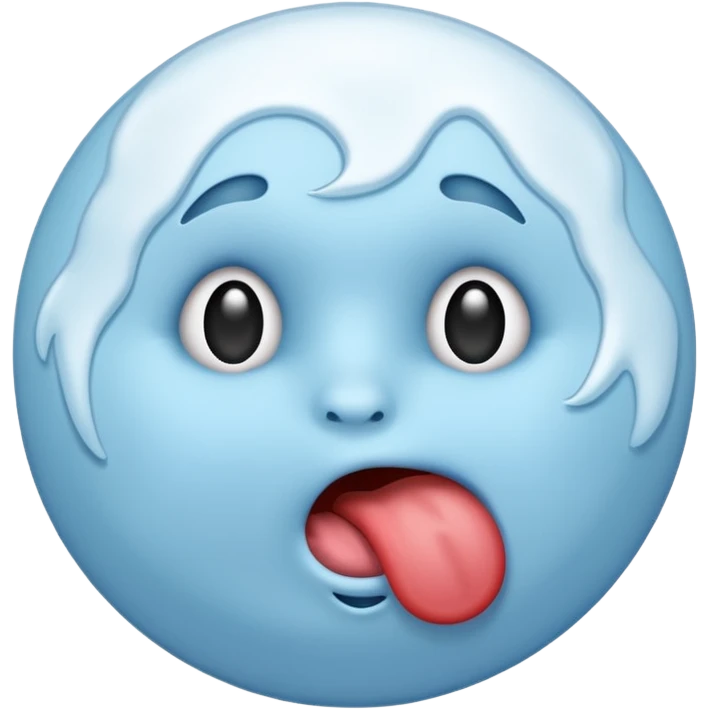 a cold circle emoji with its sticking its tong out emoji