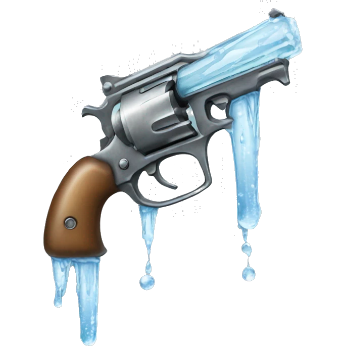 frozen pistol, icicles dripping emoji