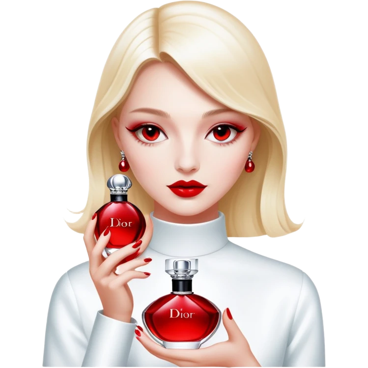 A girl holding hypnotic poison  dior perfume emoji
