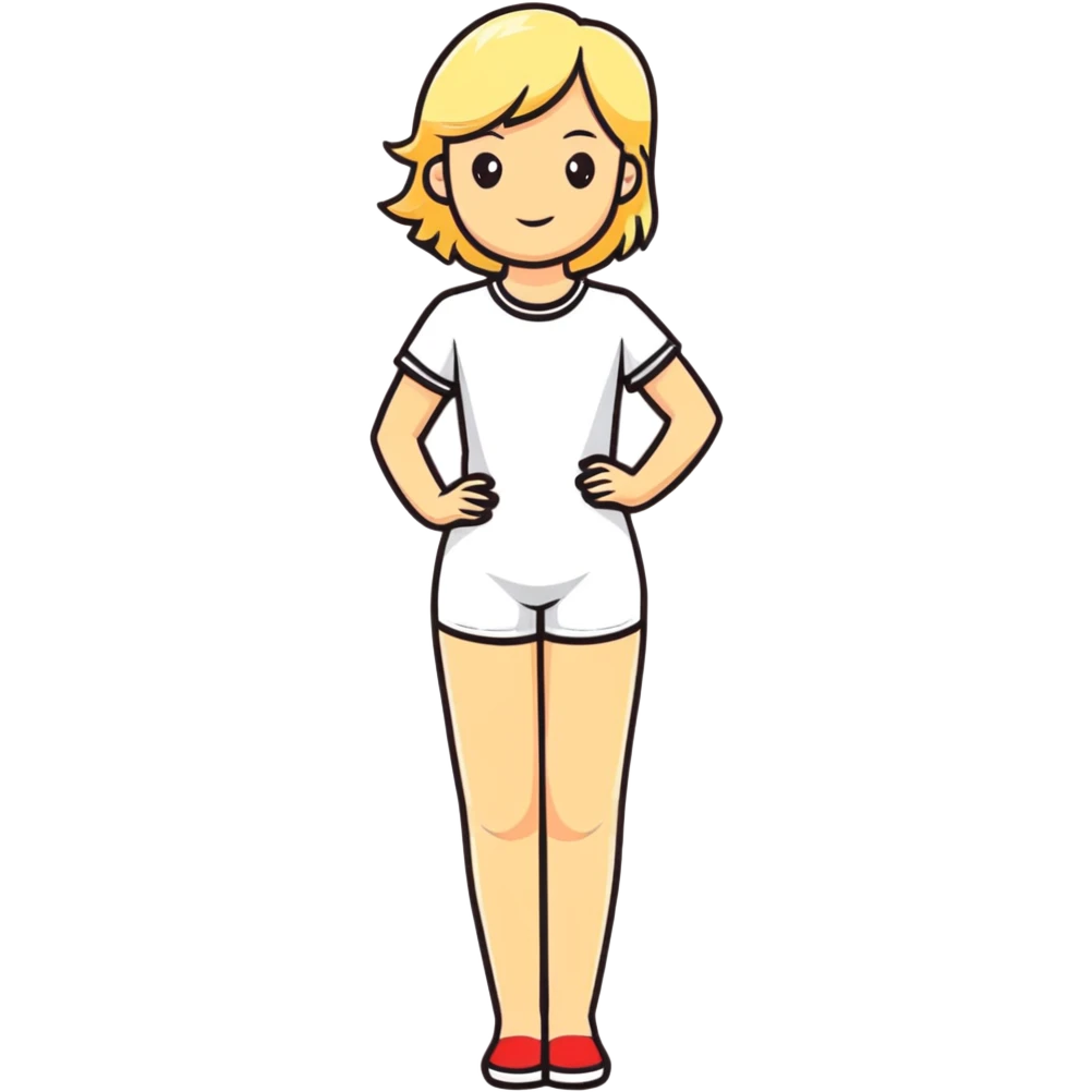fashionable blonde model in a confident full body pose emoji