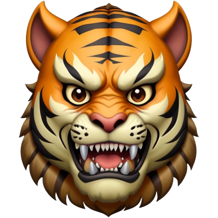 Tiger orc warrior with fangs and stripes emoji