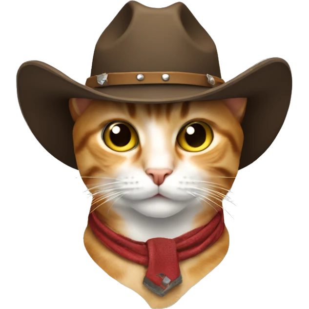 a cat wearing a cowboy hat and cowboy boots emoji