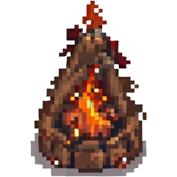 campfire pixel art style emoji